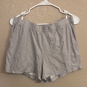 Tahari Gray Striped Pajama Shorts